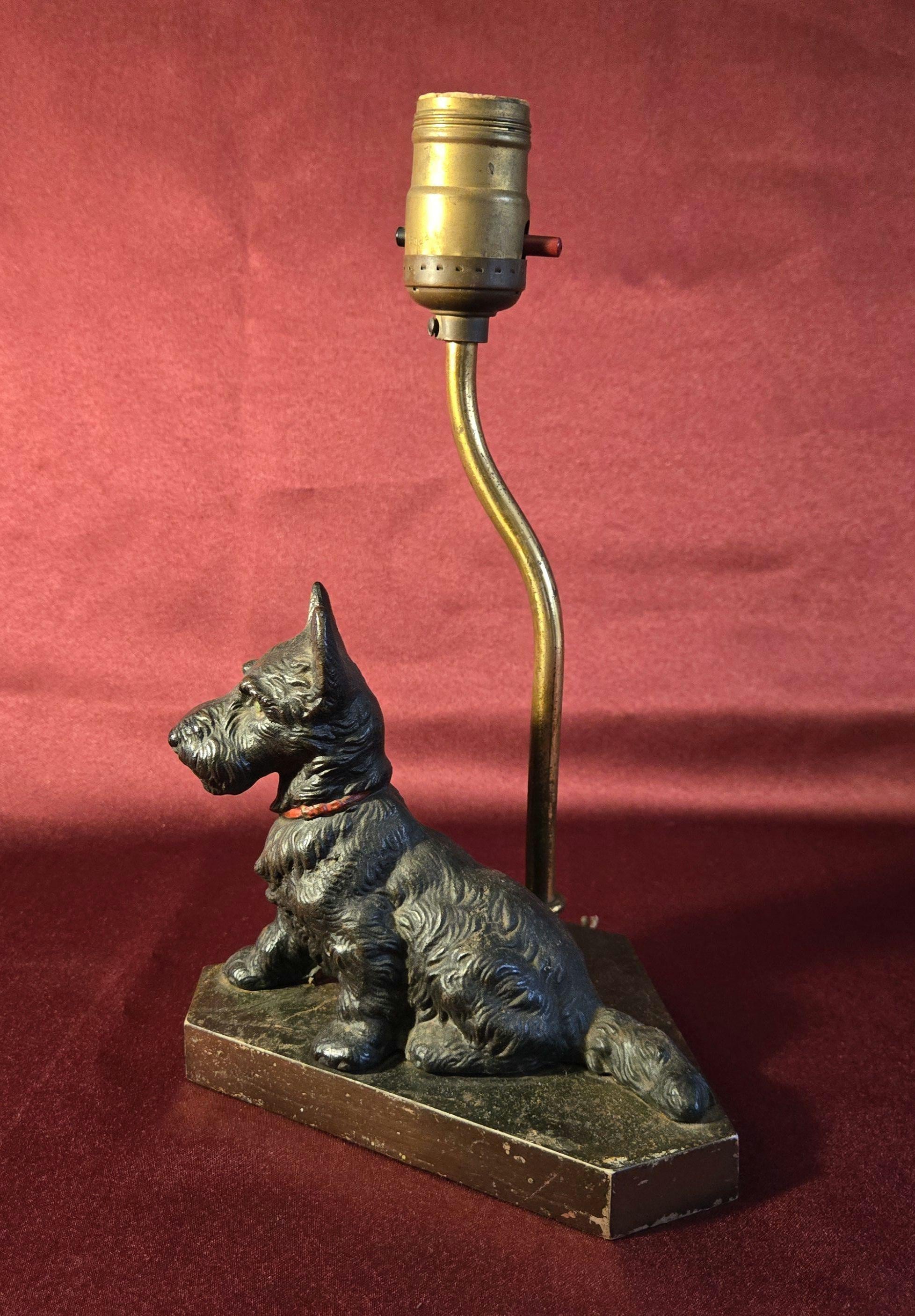 Antique Cast Iron Hubley Black Scottish Terrier Lamp (no Shade) - Etsy