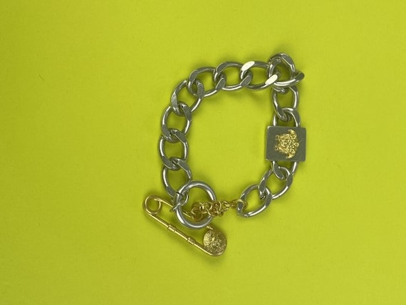 Vintage Versace Gold Plated Chain Bracelet, Luxur… - image 1