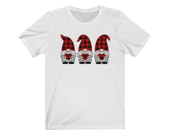 Red Heart Gingham Gnomes | Unisex Jersey Short Sleeve Tee | Valentine's Day | Great Gift