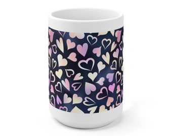 Wraparound Hearts Ceramic Mug 15oz