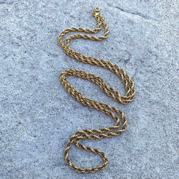 Monet Gold Tone Long Chain Vintage Necklace - image 3