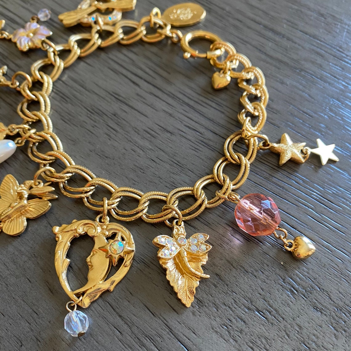 Vintage Kirks Folly Charm Bracelet Womens Gold Tone Charm | Etsy