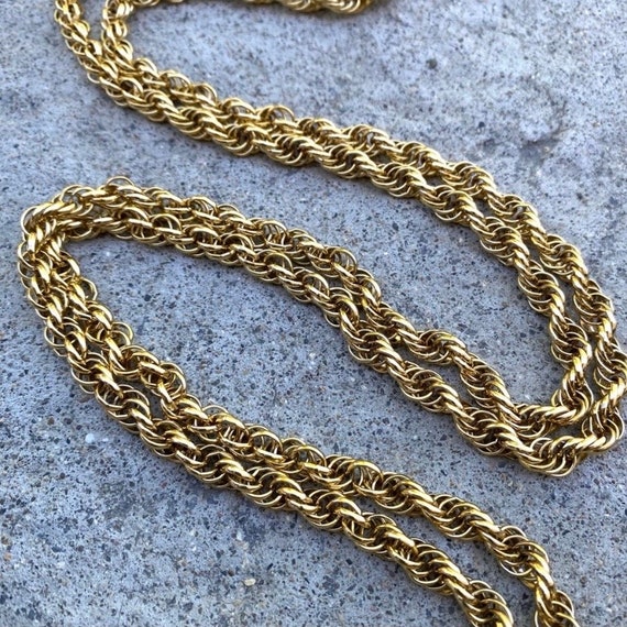 Monet Gold Tone Long Chain Vintage Necklace - image 4