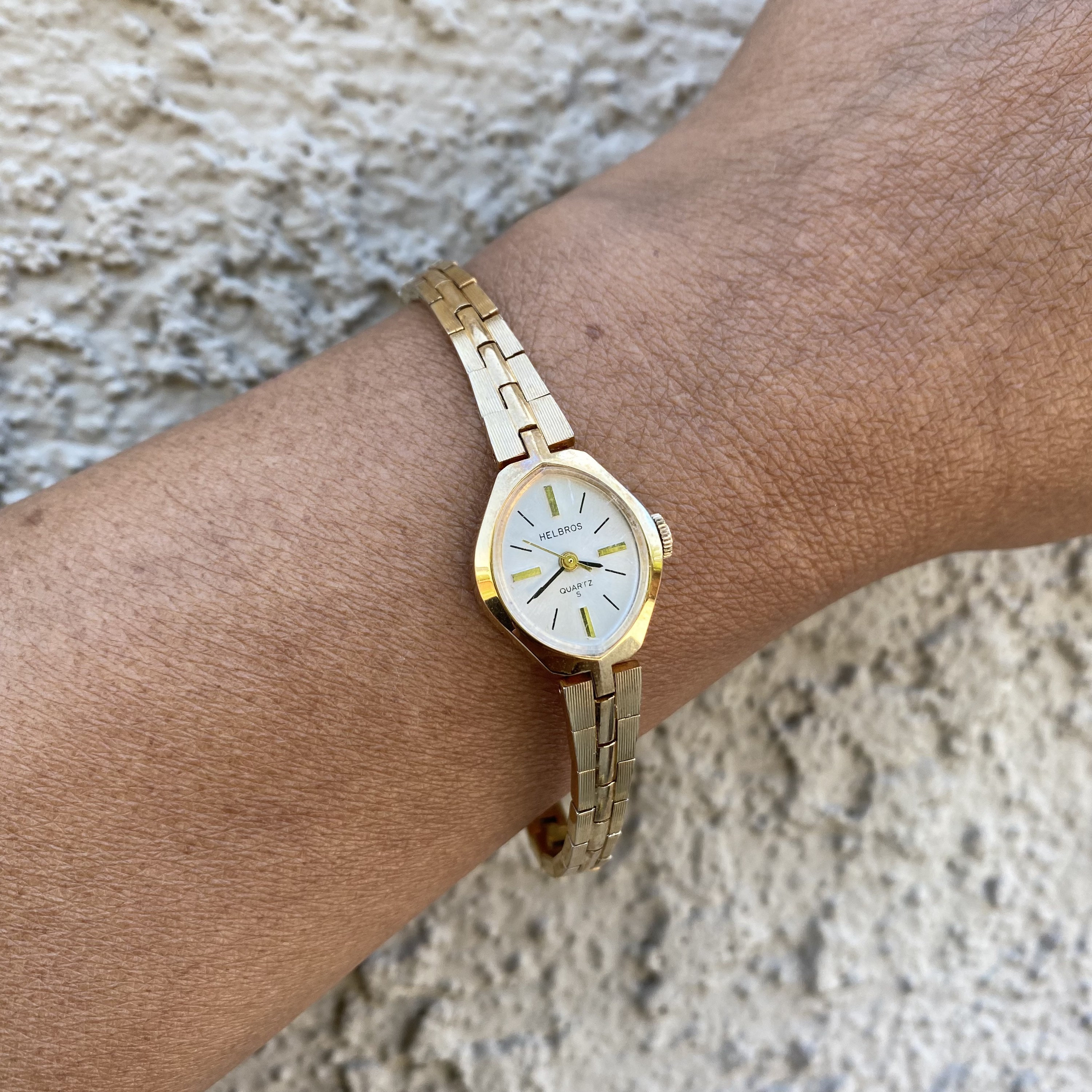 Women's helbros watch gold sale