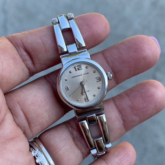 Vintage Panama Jack Silver Tone Analog Wrist Watch