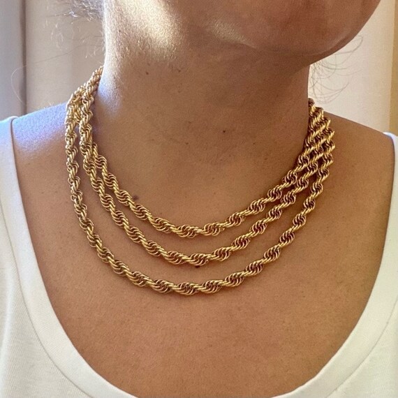 Monet Gold Tone Long Chain Vintage Necklace - image 2