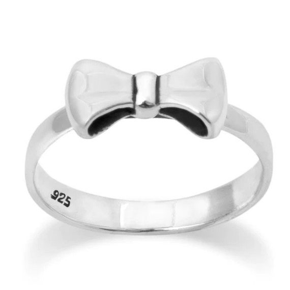 Sterling Silver 925 Simple Bow Fashion Ring - image 8