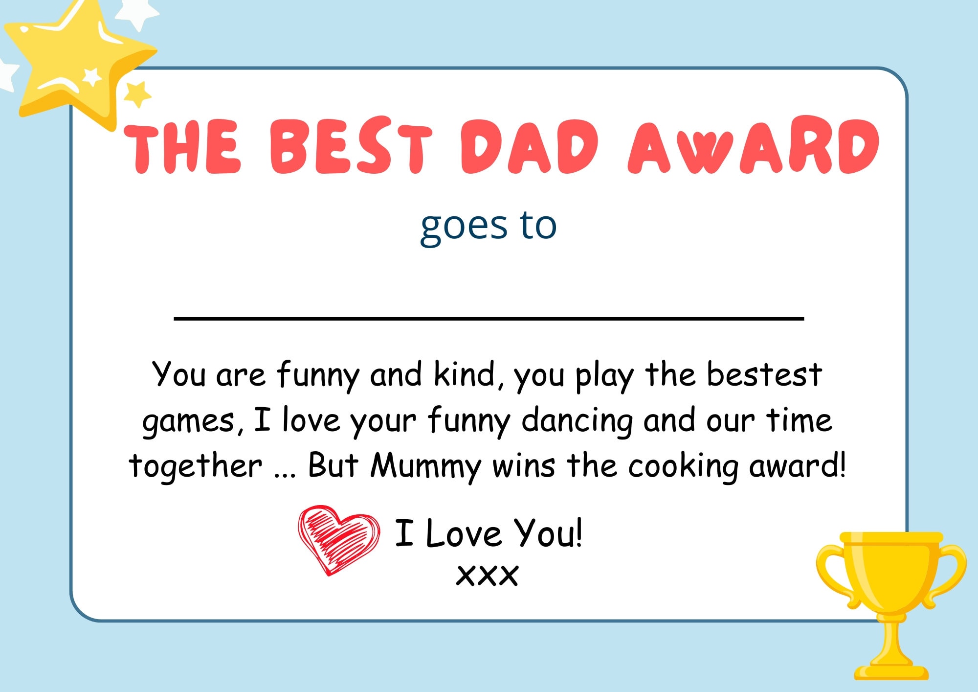 Best Dad Certificate - Printable Instant Download - Etsy