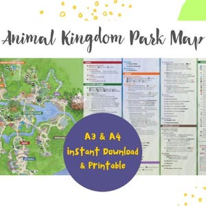 WDWマジックキングダムパークマップ - すぐに印刷できるA3とA4サイズの