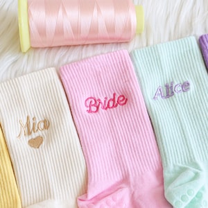 Personalized Embroidered Anti slip Yoga Socks - Customized Embroidered Yoga Socks - Lace Yoga Socks - Pilates Anti slipSocks - AntislipSocks
