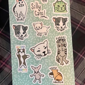 Silly Cats sticker sheet
