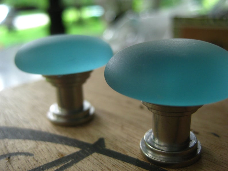 Sea Glass Drawer Pulls Aqua Teal Blue Seaglass Inspired Etsy