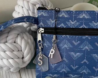 Seaglass  zipper pull charm. 1 Add on glass charm. Purse, backpack, makeup bag charm. colorful beach glass zipper charm personable gift.
