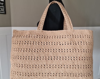 Handmade Paper Rope  Large Size Beach Bag (Without Lining)