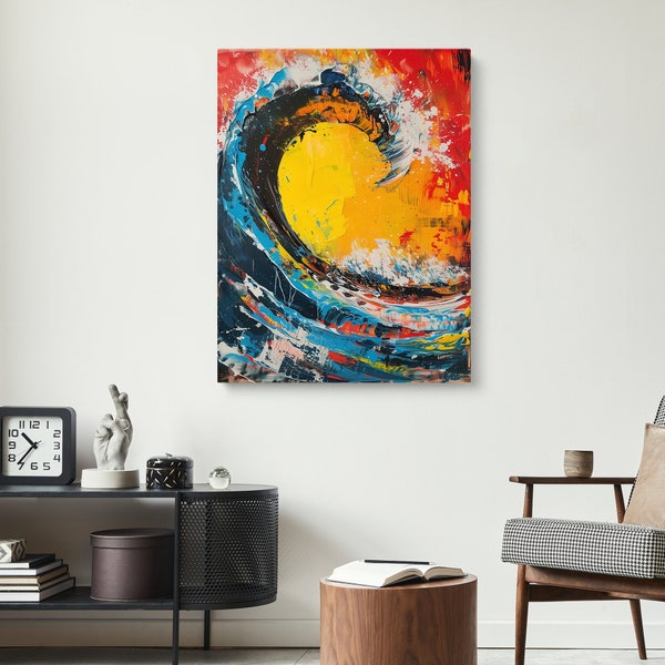 Sea wave print, contemporary art, wall poster high quality 300dpi.