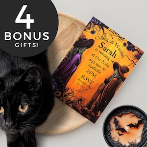 Witches night out, halloween invitation template, witch birthday invite, adult halloween party, witches party invite, editable invite