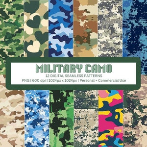 DIGITAL Military Camo Seamless Repeating Pattern, Backgrounds, Printable Digital Paper