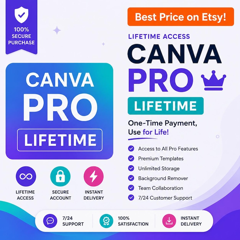 Canva Pro Lifetime Access | Unlimited Design Features, Templates (Digital Delivery) image 1