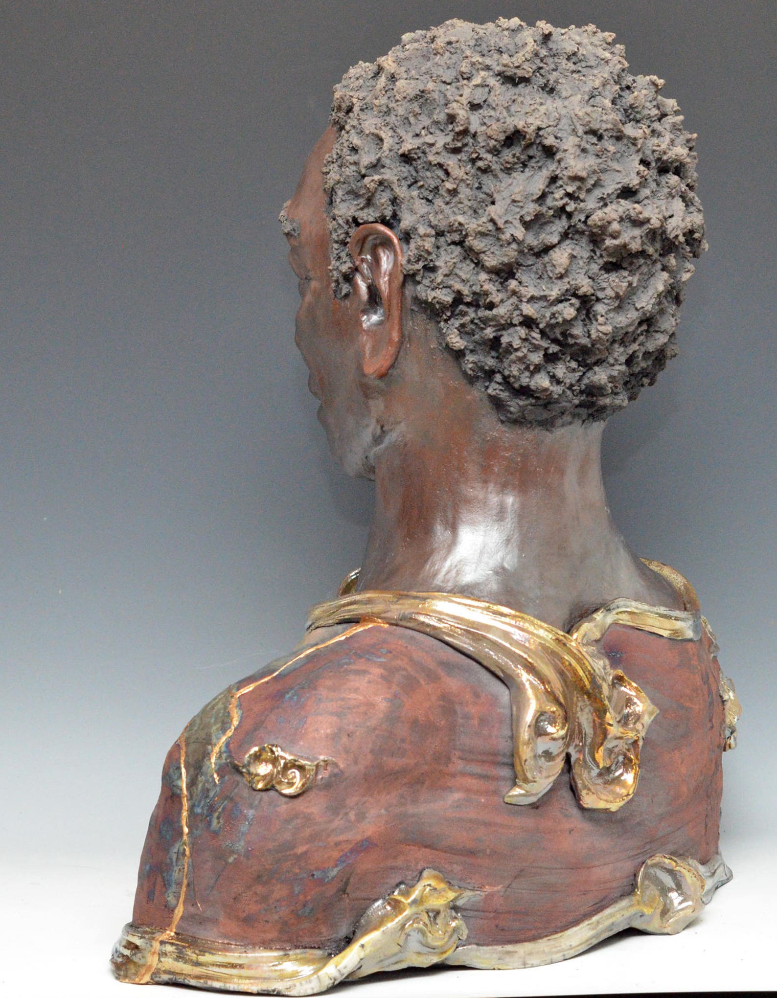 Figurative Raku Figurative Sculpture African Man Bust Raku Ceramics by Anita | Etsy