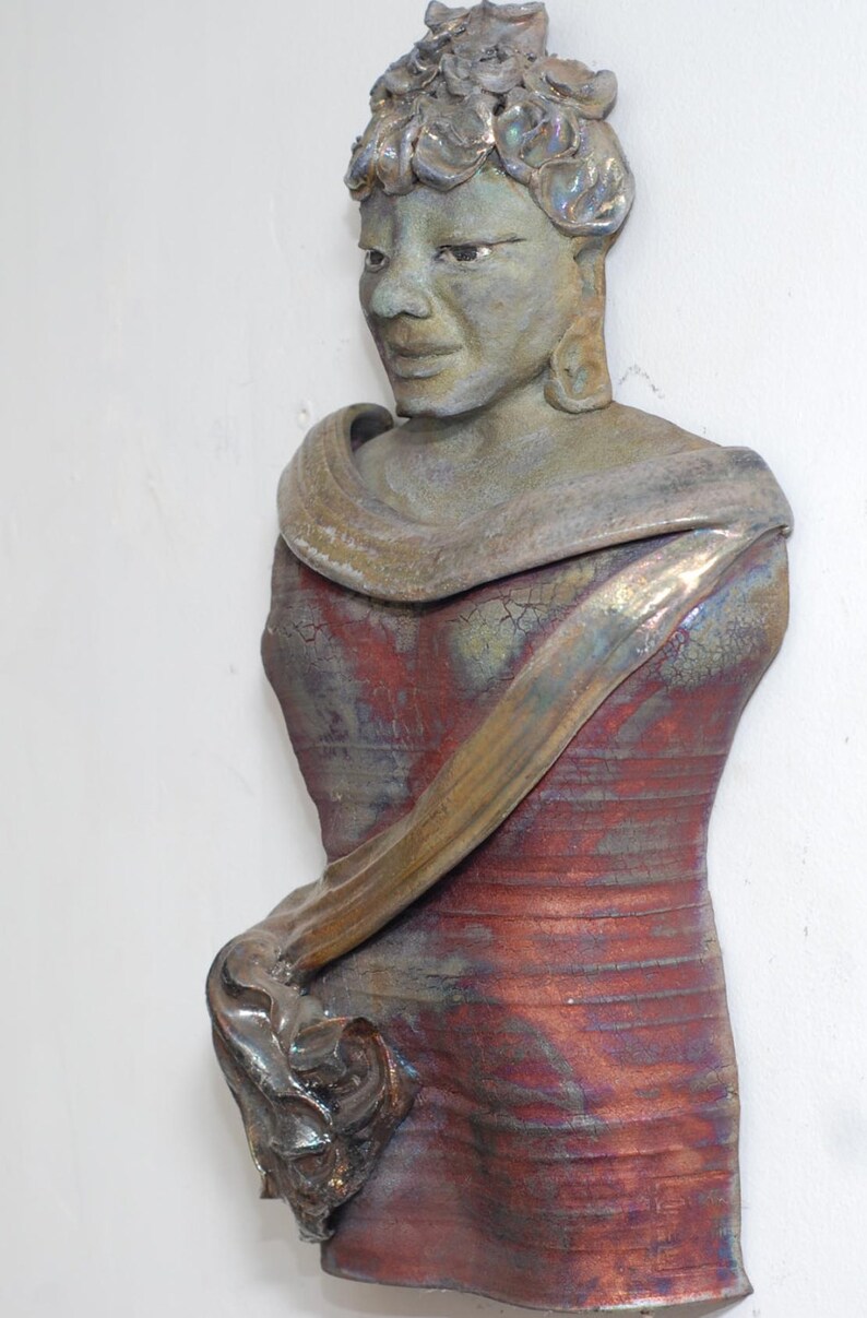 Figurative Sculpture Handmade Ceramic Raku Buddha Wall Hanging Etsy