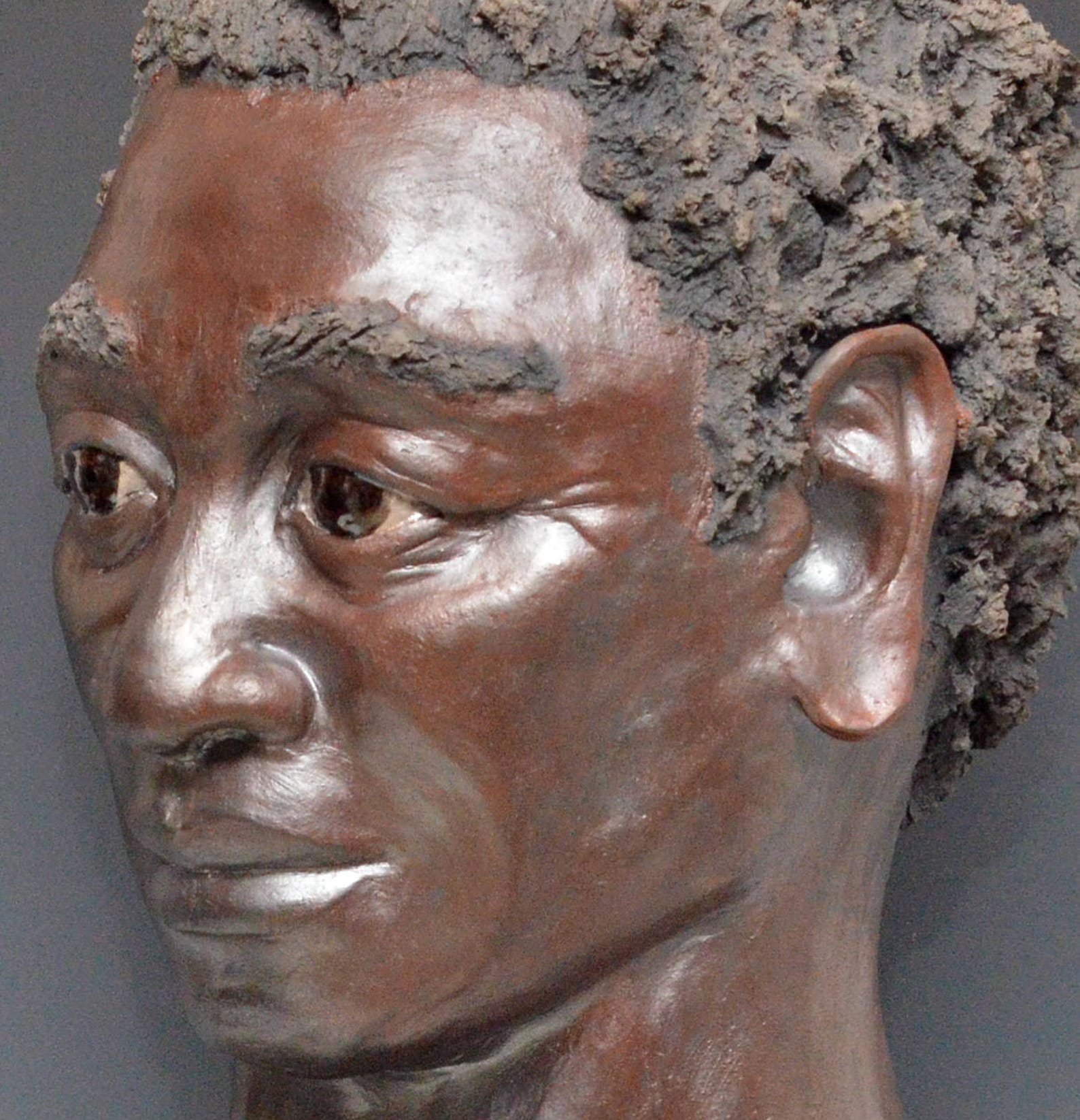 Figurative Raku Figurative Sculpture African Man Bust Raku Ceramics by Anita | Etsy