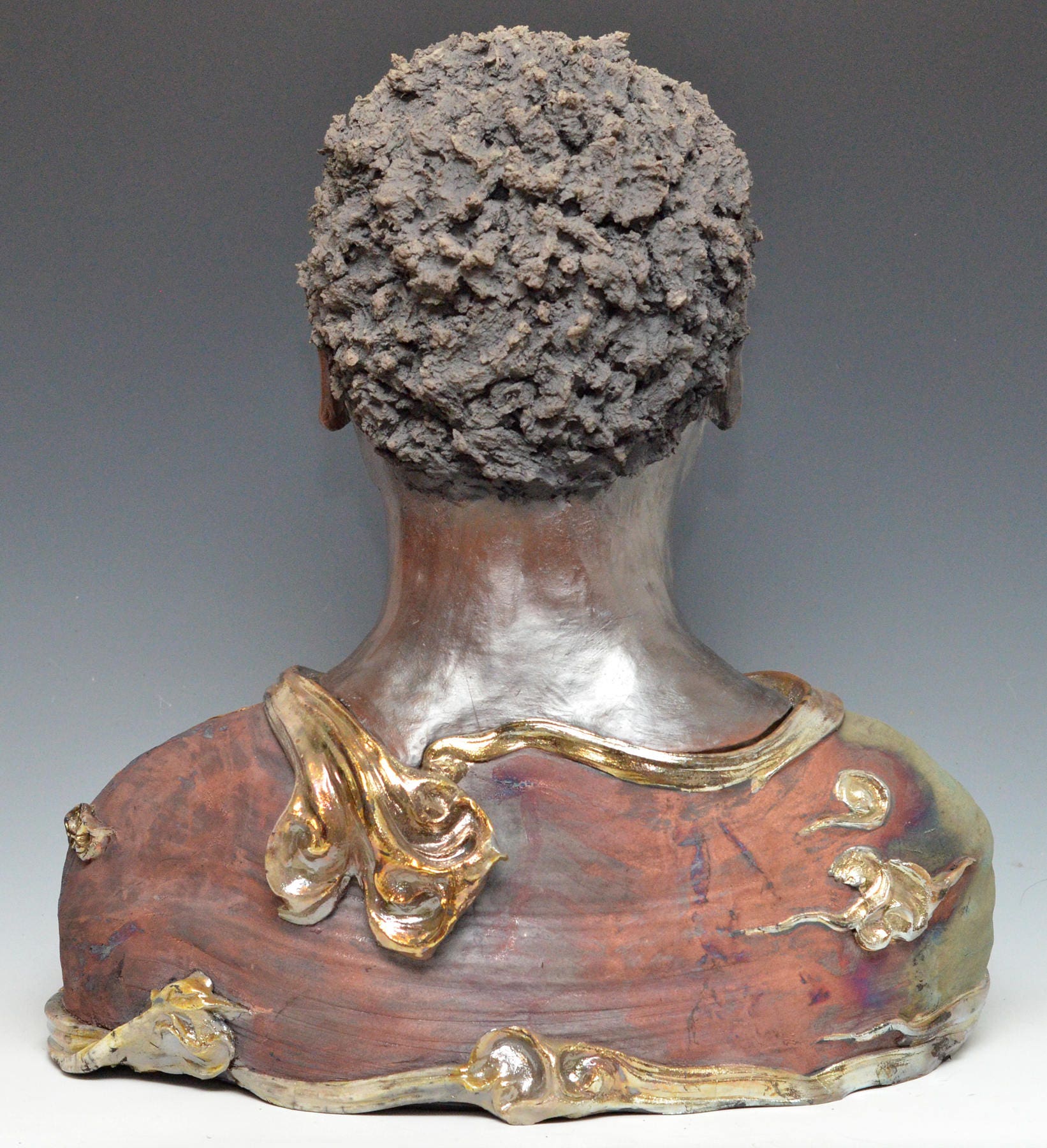 Figurative Raku Figurative Sculpture African Man Bust Raku Ceramics by Anita | Etsy