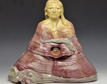 Buddha Statue in a Warm Glowing Glaze by Anita Feng