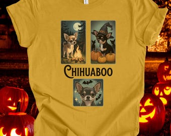 Chihuahua Halloween Shirt, Witchy Dog T-Shirt, Funny Dog Lover Gift Spooky Season Chihuahua Tee, ChihuaBoo, Dog Mom Shirt Chiwawa Camping