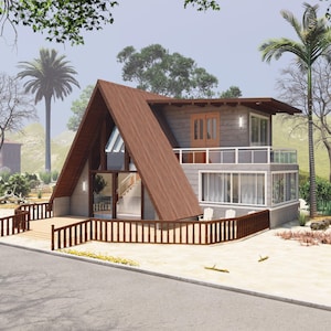A-Frame Cabin Plans with Loft Mezzanine - 931 sqft Flexible Design
