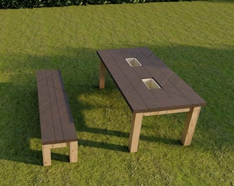 Woodworking Plans for Picnic Table with Integrated Cooler - Complete DIY Guide with Shopping List & Instructions