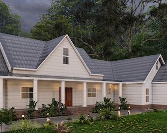 2 Bedroom Home with 5-Car Garage, Workshop, Attic Room, and Basement - Blueprint Package