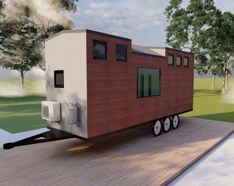 26x8 Tiny Home Plans DIY Cabin Unique Tiny House on Wheels home design layout Plans 207sqft with Mezzanine