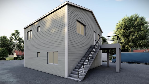 30'x30' Two-Story Duplex House Plans - 2 Units, 2 Bedrooms Each, Comprehensive Blueprints