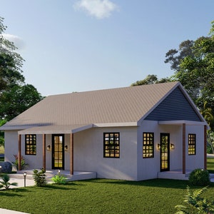 DIY Tiny Home-plannen | Eenpersoonsverdieping met 3 slaapkamers 26 x 33 | 858sqft | Plattegrond huisje | Bungalowblauwdrukken