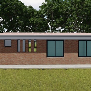 32 x 13 'Tiny Home-plattegronden huisontwerp met één slaapkamer en 416 m² | doe-het-zelf kleine afgelegen hut | Pdf-download | Architectuurtekeningen | Blauwdrukken