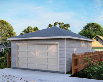 20’x25’ Garage Plans – Includes Floor Plan, Elevations, Sections, Foundation & Roof Details, Construction Notes