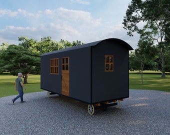 Architectural Plans Tiny Mobile Home Blueprint - 20'x7' with 147sqft Minimalist Living Space