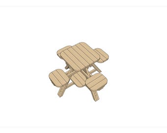 DIY Woodworking Plans for 4 Seat Picnic Table with Cutlist and Assembly steps