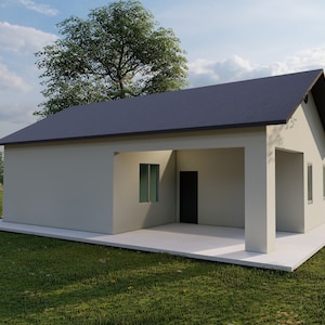 Tiny Home Building Plans One Bedroom Cabin Plans Tinyhouse Floor Plan - 39x24 with 750sqft Living Space Construction Cottage Plans DIY