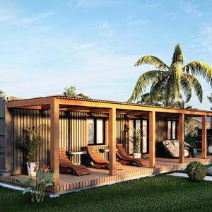40-inch huisbouwplannen voor containers – conversie van high-cube verzendcontainers – plannen met elektrische, sanitaire, HVAC- en funderingsdetails