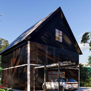 36'x36' Screened House Plans – Modern Design With Timber Posts, Loft & Open Spaces – Detailed Build Blueprint-144160