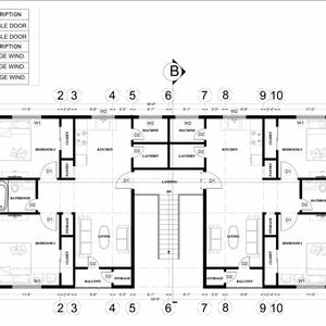 Puede incluir: Plano de planta en blanco y negro de un apartamento de dos dormitorios con un rellano y una escalera. El plano incluye las dimensiones de cada habitaci&oacute;n, as&iacute; como las puertas y las ventanas. El plano tambi&eacute;n incluye etiquetas para cada habitaci&oacute;n, como "dormitorio", "cocina" y "ba&ntilde;o".