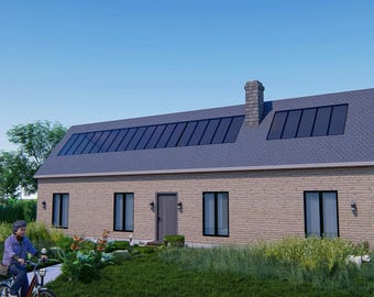 Sustainable Solar Energy Home Building Plans - 3 Bedrooms, Carport, Energy-Efficient Design with Construction Details