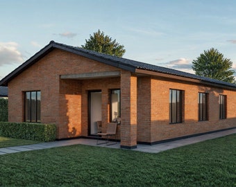 Small House Plans Blueprints Wood Construction Three Bedroom Tiny Home Plans - 41'x26' with 1048sqft Floor Plan