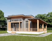 782 sqft Tiny Home Design Plans | 1 Bedroom with Ensuite | Open Layout & Deck