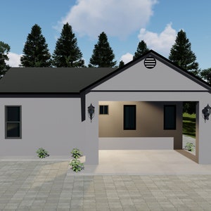 Tiny Home-bouwplannen Klein huisje met één slaapkamer blauwdruk klein vakantiehuis 35 x 18 'met plattegronden van 650 m² woonruimte