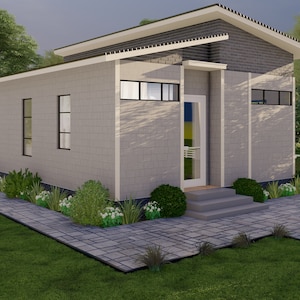 Small HomePlans-hut 26 x 20-520 m², Tiny Cabin-blauwdruk met één slaapkamer, blauwdrukbouwer