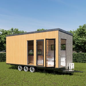 25’x8’ Mobile Tiny Home on wheels Plans with 3D Visuals and Detailed Designs
