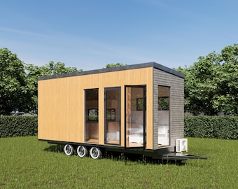 25’x8’ Mobile Tiny Home on wheels Plans with 3D Visuals and Detailed Designs