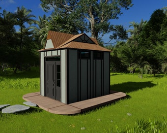 Shed Building Plans 10x7.4' with 74sqft Floor Area | Storage Shed Plans | DIY Building Plans | Shed house plans | Wood Gardening Shed